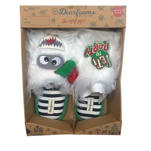 Dearfoams Yeti Party Time Slippers Woman’s size 11-12 Men’s size 9-10